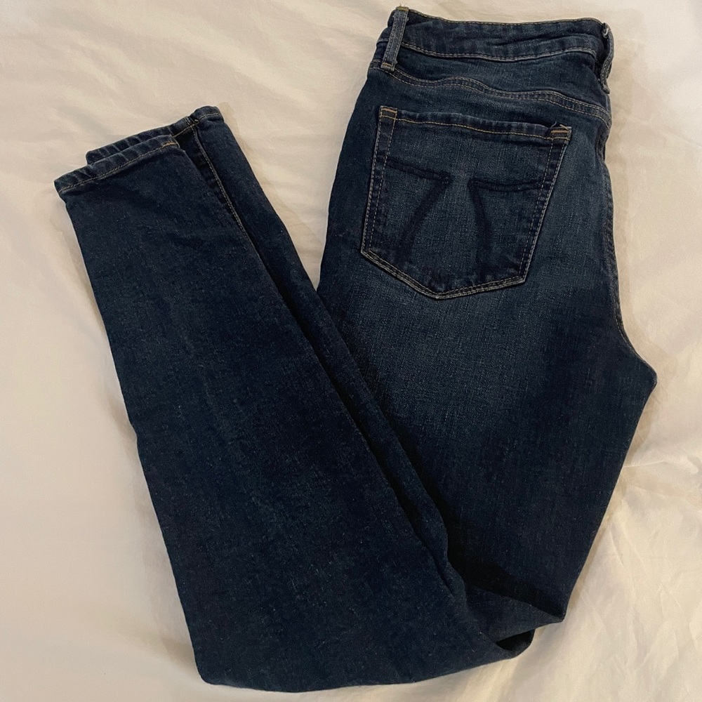 Seven7 Women's High-Rise Skinny Jeans. Dark Blue